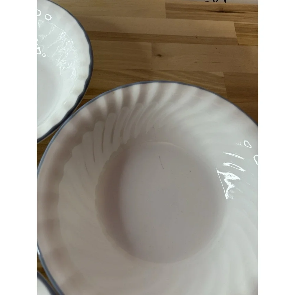 Pink Trio Pattern Corelle by Corning Cereal Bowls Set 7